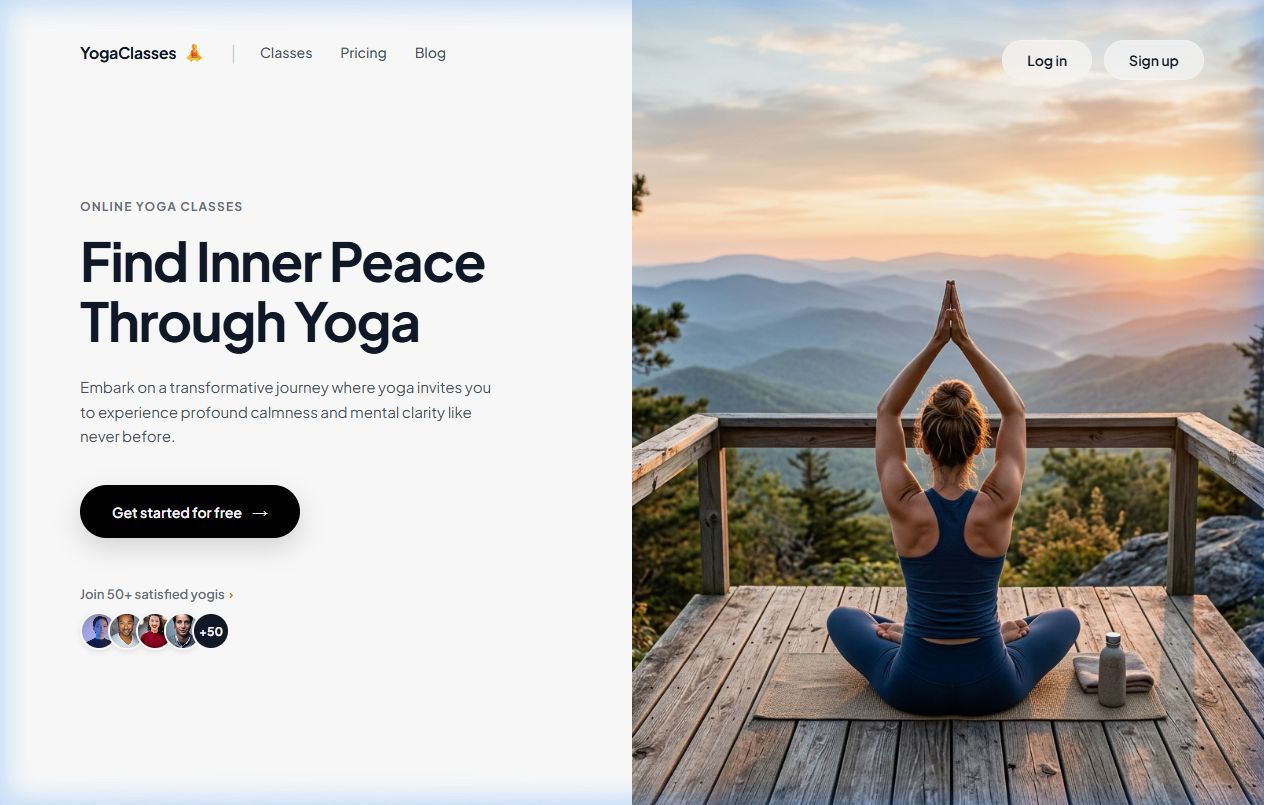 YogaClasses Mockup