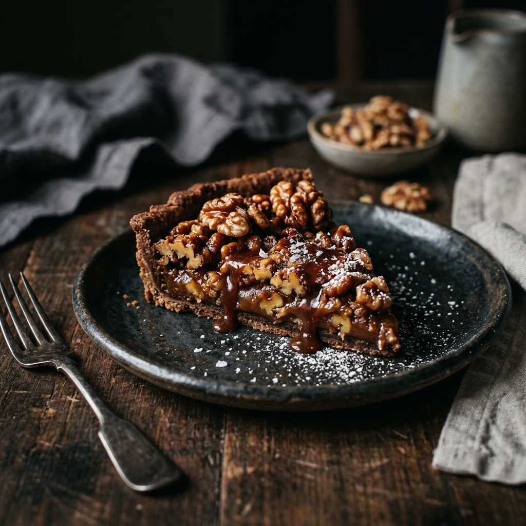 Walnut Caramel Tart Slice